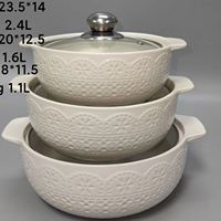 COFFRET CADEAU de Fabrication Directe Vente Chaude 2024 Batterie de Cuisine Économique Fabricants Ensembles de Casseroles Ustensiles de Cuisine Pots à Soupe en Céramique Pots à Soupe Rouges en Céramique