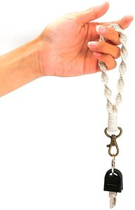 LLavero de pulsera de algodón hecho a mano, soporte de cordón de muñeca de estilo rural ecológico para mujer, precio al por mayor - Product Image 5