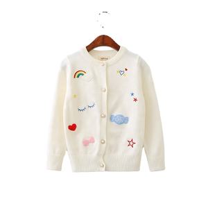 Suéter para Niñas, Producto de China, Suéter Cárdigan de Punto Suave de Color Sólido para Niños, Tejido a Máquina - Product Image 1