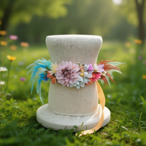 Cintura con Fiore di Nastro e Piume su Entrambi i Lati, 4 Cm, Accessorio da Vita per Donna - Product Image 2