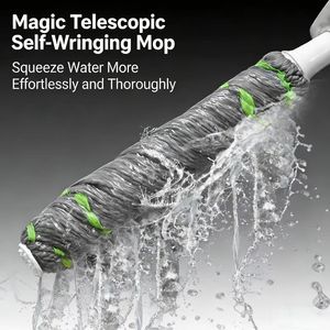 Mopa de Acero Inoxidable de Alto Rendimiento con Autoexprimido, Mopa de Microfibra Súper Absorbente para <span class=keywords><strong>Limpieza</strong></span> <span class=keywords><strong>del</strong></span> <span class=keywords><strong>Hogar</strong></span>, Cocina y Pisos - Product Image 2