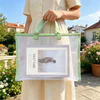 Bolso de Archivo Transparente de Malla Blanca de Una Sola Capa Personalizado BoYing, Formato Horizontal, Duradero, Gran Capacidad, para Oficina y Escuela