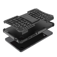 Casing TPU Bumper Hybrid Defender untuk Samsung Galaxy Tab A11 8.7 inci SM-X130 X133 X135 Dengan Penyangga di Belakang