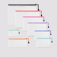 Carpeta organizadora transparente de malla PP B5 B4 A3 A4 A5 A6, estuche de plástico con cremallera para documentos, bolsas para archivadores de caja