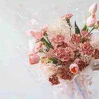 Papier d'emballage pour fleurs en cellophane OPP transparent coréen, motif cœur, imperméable, vente chaude en usine