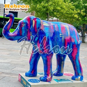 Scultura in Resina di Elefante Colorato a Grandezza Naturale per Arte <span class=keywords><strong>Pop</strong></span>, Modello 3D Angelo, per Giardino e Spazi Esterni - Product Image 2