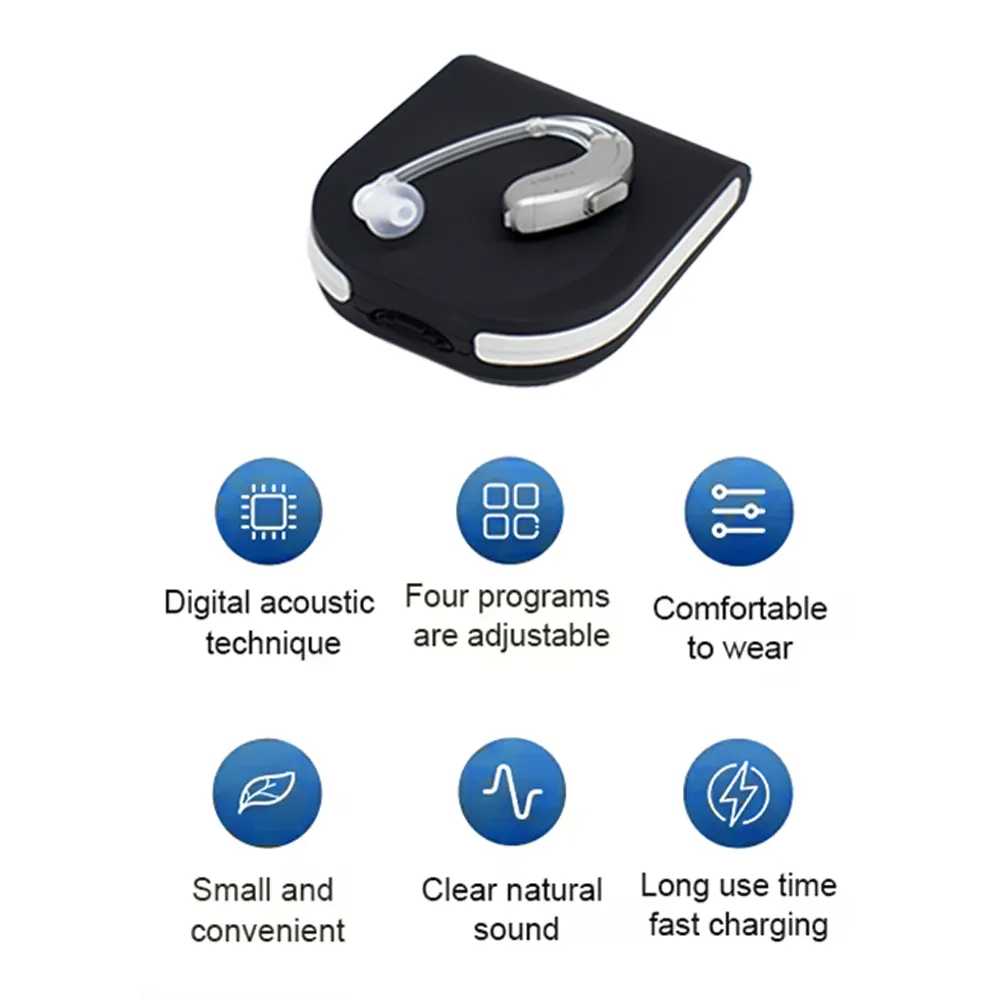 High Quality Clear Sound Quality Rechargeable Programmable Wireless Hearing Aids With Noise Reduction