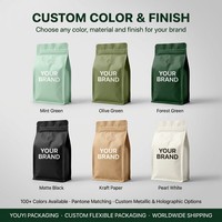 Sachet en plastique alimentaire écologique à fond plat avec logo personnalisé, thermoscellable, faible MOQ, 340g 500g 1lb, pour poudre protéinée