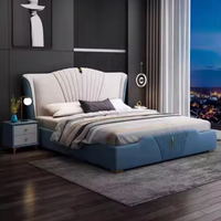 Ensemble de lit modulaire convertible européen avec options de taille Queen/King, meubles de chambre en bois doux