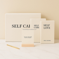 Vente en gros de papier kraft A5 en lin coffret cadeau journal manifeste carnet d'autosoins à couverture rigide personnalisé avec boîte carte d'affirmation
