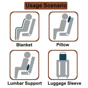 Vendita calda della fabbrica su misura ricamano il Logo 2 in 1 aereo da portare sulla coperta portatile morbida da viaggio coperta e Set di cuscini con cerniera - Product Image 5