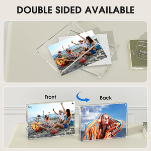 Khung ảnh pha lê acrylic từ tính tùy chỉnh bán buôn, <span class=keywords><strong>logo</strong></span> tùy chỉnh làm quà lưu niệm và quà tặng để bàn - Product Image 3