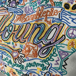 Tapiz personalizado blanco y negro lienzo Cavas Tote Bags <span class=keywords><strong>De</strong></span> Colores con bordado bolsillo cremallera Logo para negocios promocionales - Product Image 5