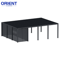 Pergola de jardin motorisée en aluminium avec lame orientable, pergola de toit pare-soleil, pergola extérieure imperméable en aluminium à toit à lamelles