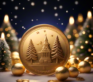 JinRuiXiang - Medallas y Monedas Personalizadas, Monedas Físicas de Metal Dorado con Diseño de Santa Claus - Product Image 3