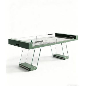 <span class=keywords><strong>Table</strong></span> de <span class=keywords><strong>hockey</strong></span> sur <span class=keywords><strong>air</strong></span> suspendue professionnelle de luxe pour 2 joueurs, avec pieds en bois et verre, pour loisirs à domicile - Product Image 6