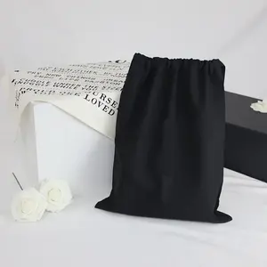 OEM Factory For Brand Luxury Black Cotton Drawstring Dust Bag For Shoes Handbags