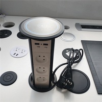 Prise de courant motorisée encastrable en aluminium, norme israélienne, 3 prises universelles 10A, double USB 15W, pour la maison