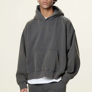 500gsm <b>Fleece</b> Blank Boxy Hoodies Custom Logo Oversized Unisex Streetwear Men's Oversized Hoodies <b>Sweatshirts</b> - Product Image 1