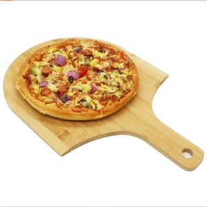 Plateau à pizza en bambou 43 cm, planche à découper en bois massif, plateau de table pour usage en cuisine, durable - Product Image 1
