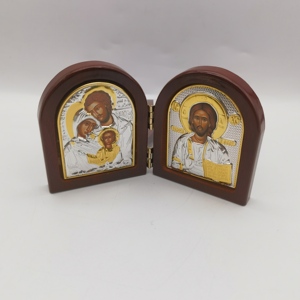 Suministros para Iconos de Iglesias Ortodoxas, Grabado en Plata, Metal Chapado en Oro, Modelo de una Sola Cara, Grabado de Ángel Pintado, Navidad - Product Image 4
