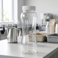 Bouteille de boisson en plastique transparente PET ovale de 500 ml avec bouchon à vis vide pour jus, lait, thé