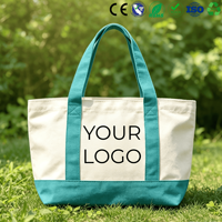 Bolsa de Compras Reutilizable Ecológica con Logotipo Personalizado, Bolsa de Lona de Algodón Reciclado Resistente de 12 oz con Bolsillos
