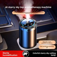Diffuseur de parfum intelligent pour voiture avec projecteur LED étoilé, support de tasse, désodorisant automobile, pulvérisateur d'arômes à démarrage et arrêt automatiques