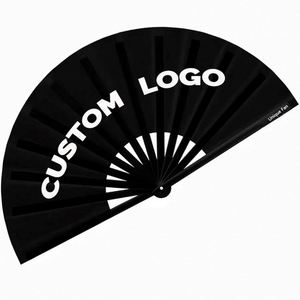Custom Bamboo Hand Clack Fan for Sublimation Portable Big Folding Fairy Style Fan Private <b>Label</b> - Product Image 1