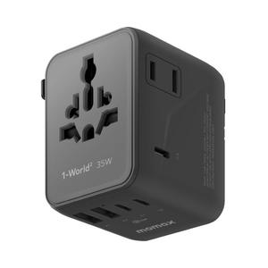 Cargador Rápido GaN de Doble CA <span class=keywords><strong>MOMAX</strong></span> 1-World UA27 PD de 35 W, Cargador GaN Universal de Viaje al por Mayor - Product Image 1