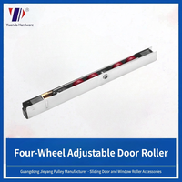 Roulette réglable pour porte et fenêtre en PVC, roulement à gorge à quatre roues en acier inoxydable pour cadre coulissant