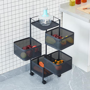 Cuencos para cestas <span class=keywords><strong>de</strong></span> frutas y verduras para cocina con tapa superior <span class=keywords><strong>de</strong></span> metal, organizador <span class=keywords><strong>de</strong></span> cestas <span class=keywords><strong>de</strong></span> alambre <span class=keywords><strong>de</strong></span> 5 niveles con <span class=keywords><strong>ruedas</strong></span> - Product Image 4