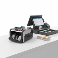 TIMETECH Compteuse de billets de banque semi-automatique en plastique avec écran LCD, capacité de 1000 billets/minute