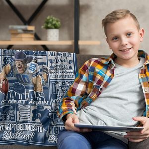 Vente en gros d'usine de couvertures en flanelle, cadeaux pour les passionnés de football, personnalisables avec des motifs - Product Image 2