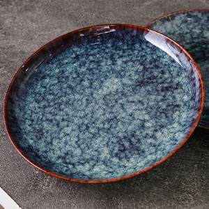 Service de vaisselle en grès WEIYE 2025, finition émaillée fantaisie, assiettes rondes en céramique, plat à steak, porcelaine, vaisselle de table en céramique bleue - Product Image 2