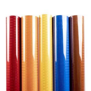 Rouleau de vinyle réfléchissant prismatique auto-adhésif personnalisé, feuille rétro-réfléchissante PET/acrylique pour autocollant d'avertissement de camion - Product Image 1