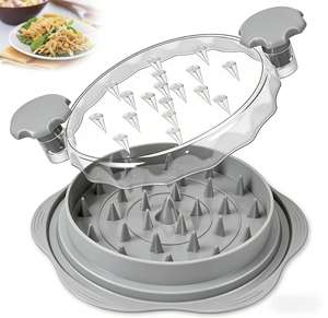 2026 Grattoir à poulet gris, grand modèle pour poitrine de poulet, avec brosse et fourchette, <span class=keywords><strong>machine</strong></span> à déchiqueter la viande visible pour la cuisine - Product Image 1