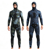 Combinaison de plongée adulte 3 mm en deux pièces pour la pêche sous-marine, le surf et la plongée libre ; Combinaison de plongée en néoprène camouflage pour la protection contre le froid et la chaleur