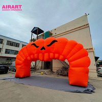 Arche gonflable citrouille orange, décoration de fête, entrée gonflable en forme de citrouille