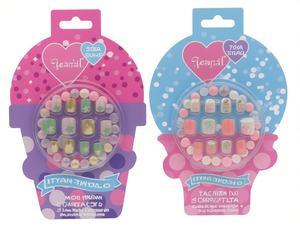 Uñas Postizas Tearial, 24 Piezas, Medianas, Forma Cuadrada Ovalada, Diseño de Estrella Acrílica, con Adhesivos para Dedos - Product Image 1