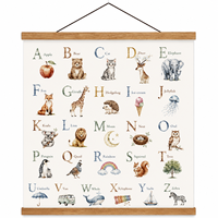 Affiche éducative sur toile encadrée avec cintres en bois naturel, thème des saisons, pour l'apprentissage des enfants, décoration murale pour salle de classe préscolaire et crèche