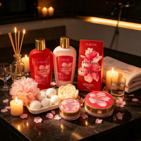 Nouveau design OEM Coffret cadeau de bain Fleur de cerisier Marque privée Hydratation intense Soins du corps et du bain Coffret cadeau Spa