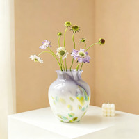 Französische Vintage Farbverlauf Polka Dot Glasvase Luxuriöse Farbglasierte Kunstvase für Hauseingang Wohnzimmer