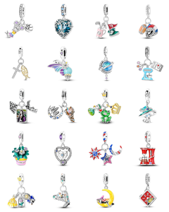 Accessoires et bijoux pour enfants, style familial Pan, en argent, avec perles de zircon et personnages de dessins animés, pour la création de bracelets DIY - Product Image 2