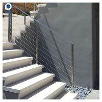 Pagar Balkon & Tangga Villa Bahan Stainless Steel Harga Pabrik, Railing Kabel Hitam untuk Dek OEM