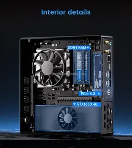 PC para Juegos con GPU Discreta, Core I9 9900T, <span class=keywords><strong>GTX1650</strong></span>/GTX1050Ti 4G HD DP, Pantalla Dual, 64G DDR4, 1TB NVME SSD, Mini Computadora Portátil - Product Image 2