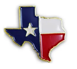 US TX Texas State Lapel Pins Waving Flag America Patriotic Texan Map Flag Pins