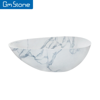 Baignoire autoportante GMstone GM-8032 au design moderne en marbre, baignoire de trempage en résine de pierre, drain durable en pierre artificielle