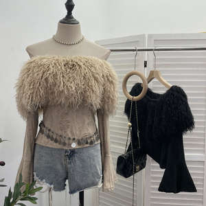 Camiseta Corta de Algodón para Mujer, Ajustada, con Mangas Abullonadas, sin Tirantes, Sexy y Elegante, para Otoño, Marca <span class=keywords><strong>ZONA</strong></span> - Product Image 5