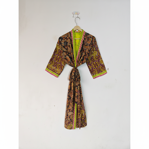 ชุดกิโมโนผ้าไหมให้ความอบอุ่นสำหรับคุณแม่ชุดเดรสใส่นอนชุดเดรสชายหาดทำจากผ้าไหมให้ความอบอุ่นนำกลับมาใช้ใหม่สไตล์วินเทจสำหรับฤดูใบไม้ผลิ - Product Image 1